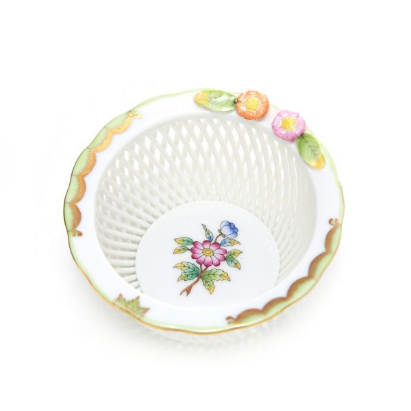 ヘレンド ヴィクトリア・ブーケ バスケット ラウンド 07376-0-00