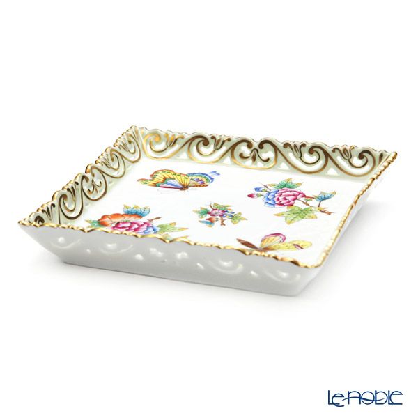 ヘレンド ヴィクトリア・ブーケ スクエアトレイ 15.5cm 07509-0-00