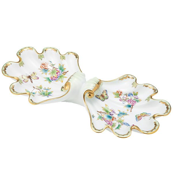 ヘレンド ヴィクトリア・ブーケ VBO ダブルシェルトレイ 45×22cm 07522-0-00