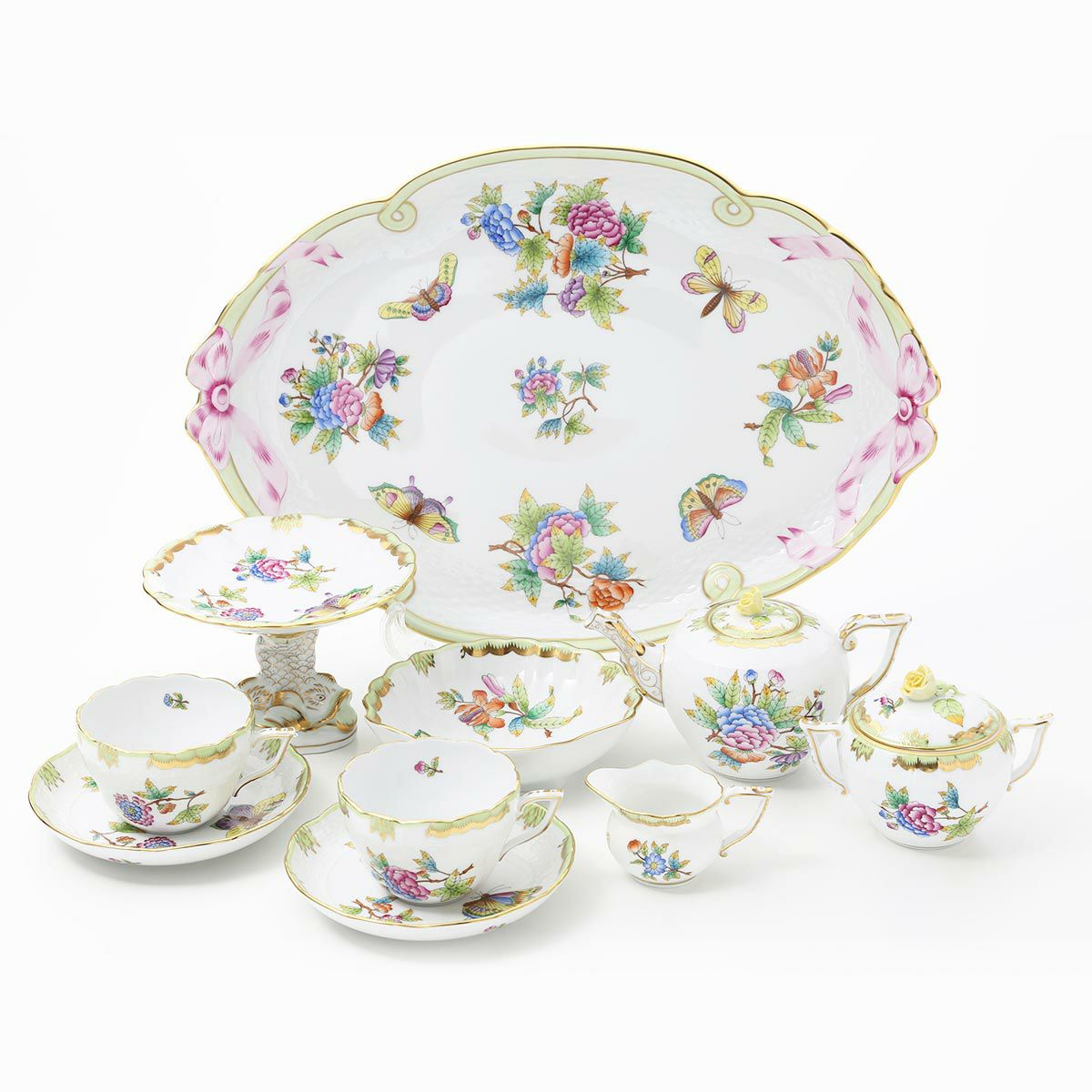 ヘレンド ヴィクトリア・ブーケ フルーツコンポート ドルフィン 07557-0-00