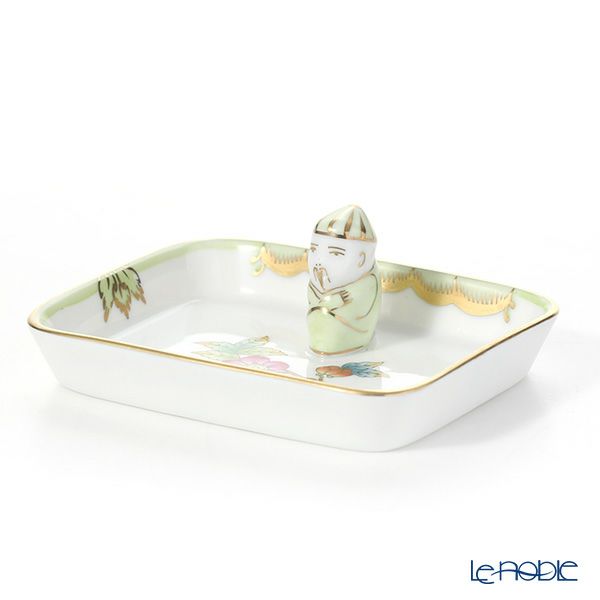 ヘレンド ヴィクトリア・ブーケ 07733-0-21 オブロングトレイ マンダリン 8cm