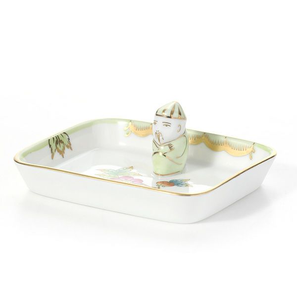 ヘレンド ヴィクトリア・ブーケ 07733-0-21 オブロングトレイ マンダリン 8cm