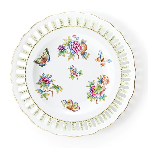 ヘレンド ヴィクトリア・ブーケ 08427-0-50 プレート（オープンワーク） 25cm