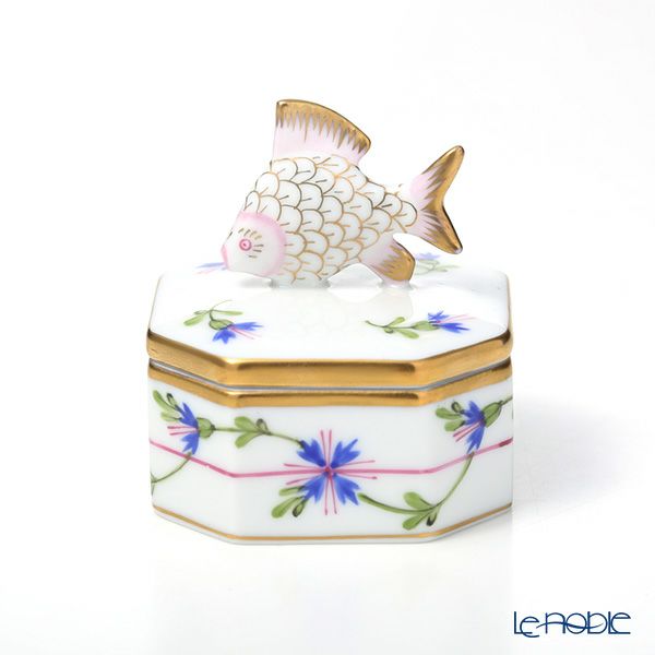 ヘレンド ブルーガーランド PBG 06105-0-28 オクタゴナルボックス（フィッシュ）