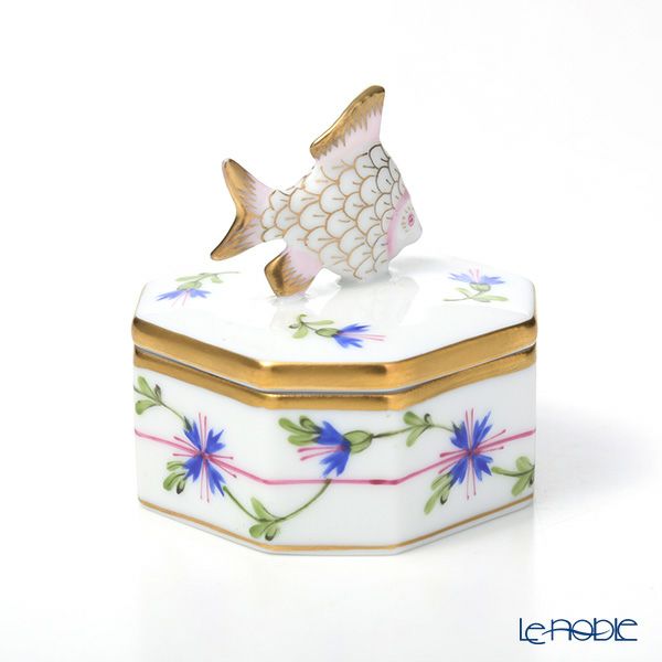 ヘレンド ブルーガーランド PBG 06105-0-28 オクタゴナルボックス（フィッシュ）