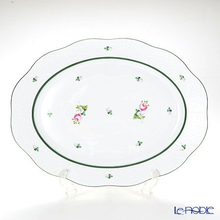 ヘレンド ウィーンのバラ 00101-0-00／101 オーバルプラター 40cm