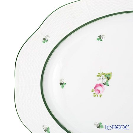 ヘレンド ウィーンのバラ 00101-0-00／101 オーバルプラター 40cm