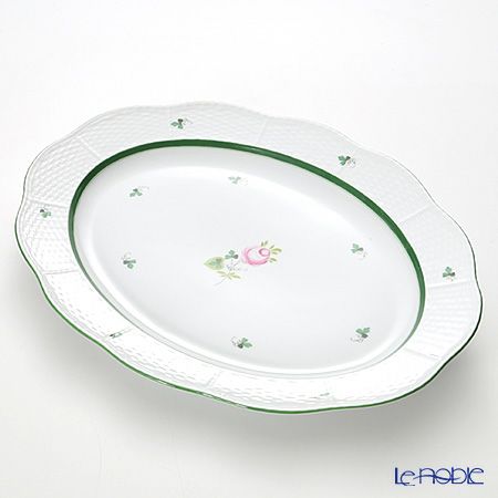 ヘレンド ウィーンのバラ 00102-0-00／102 オーバルプラター 36cm