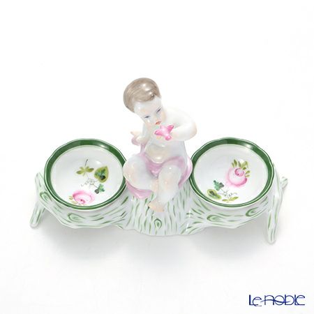 ヘレンド ウィーンのバラ 00258-0-01 エンジェルセラー 14cm