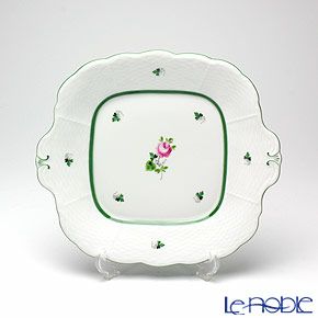 ヘレンド ウィーンのバラ 00431-0-00 四角ケーキ皿 28×25cm
