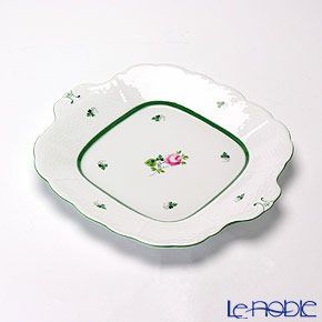 ヘレンド ウィーンのバラ 00431-0-00 四角ケーキ皿 28×25cm