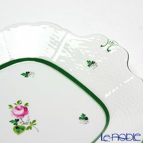 ヘレンド ウィーンのバラ 00431-0-00 四角ケーキ皿 28×25cm