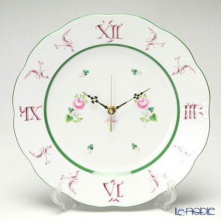 ヘレンド ウィーンのバラ 00527-0-47 ウォールクロック 28.5cm