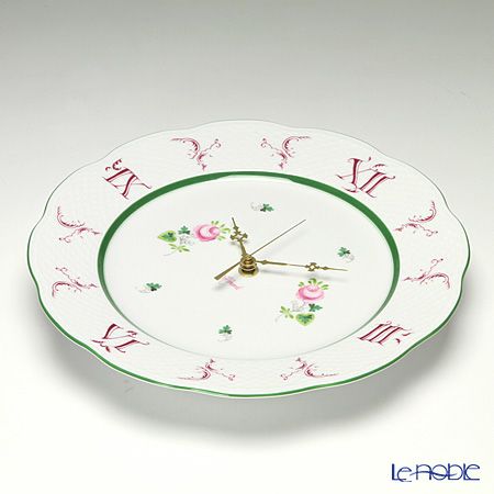 ヘレンド ウィーンのバラ 00527-0-47 ウォールクロック 28.5cm