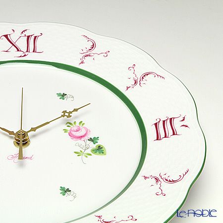 ヘレンド ウィーンのバラ 00527-0-47 ウォールクロック 28.5cm