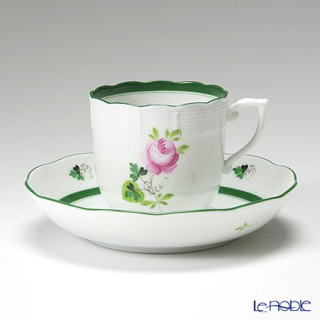 ヘレンド ウィーンのバラ 00707-0-00／707 モカカップ＆ソーサー 150ml