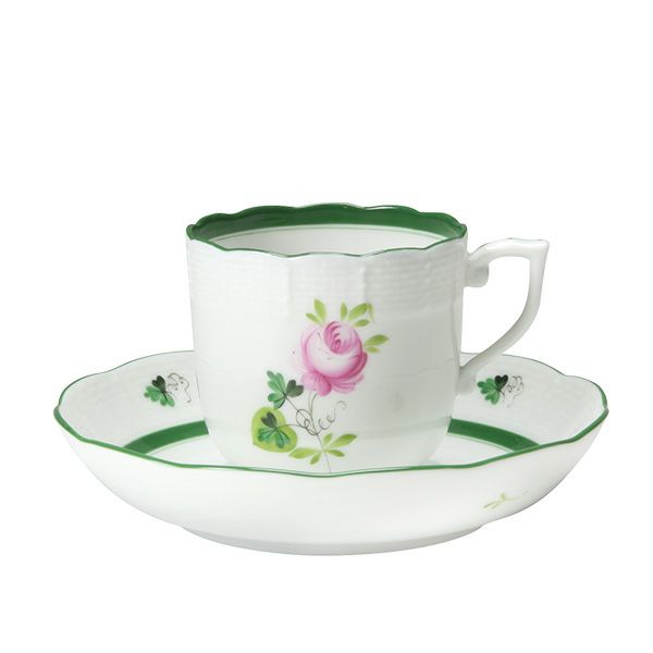 ヘレンド ウィーンのバラ 00707-0-00／707 モカカップ＆ソーサー 150ml