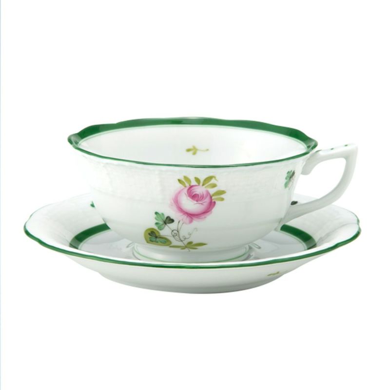 ヘレンド ウィーンのバラ 00734-0-00／734 ティーカップ＆ソーサー（ロウ）