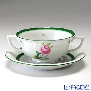 ヘレンド ウィーンのバラ 00751-0-00／751 クリームスープカップ＆ソーサー 240ml