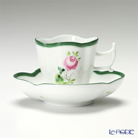 ヘレンド ウィーンのバラ 04198-0-00／4198 コーヒーカップ＆ソーサー（楕円） 100ml