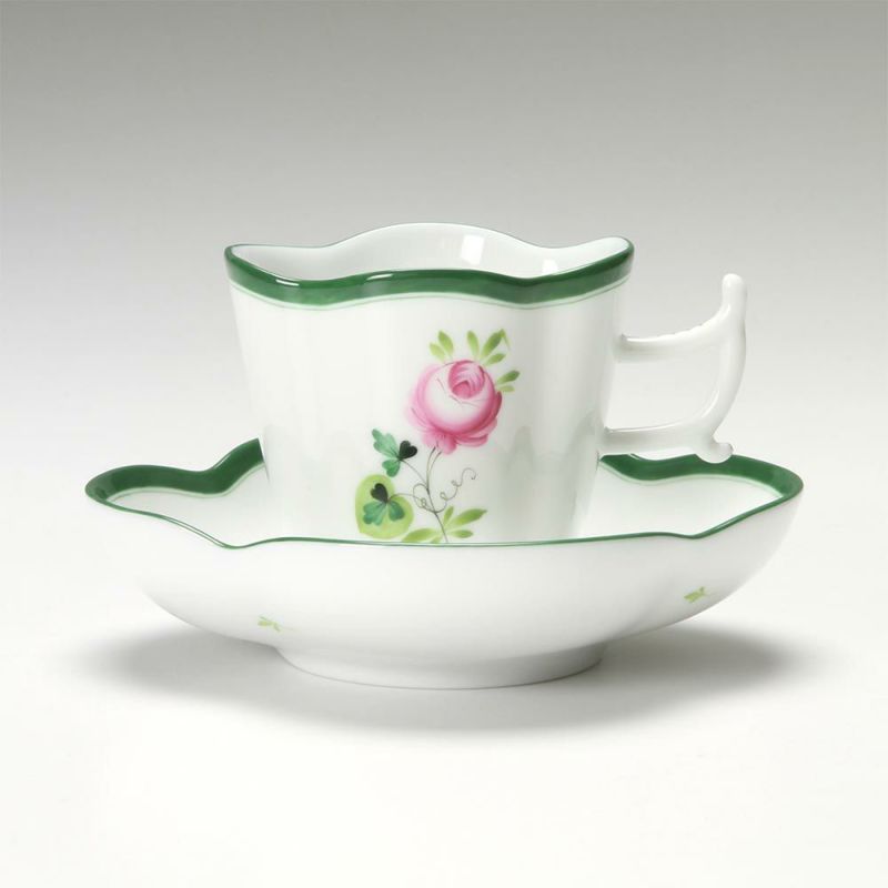 ヘレンド ウィーンのバラ 04198-0-00／4198 コーヒーカップ＆ソーサー（楕円） 100ml