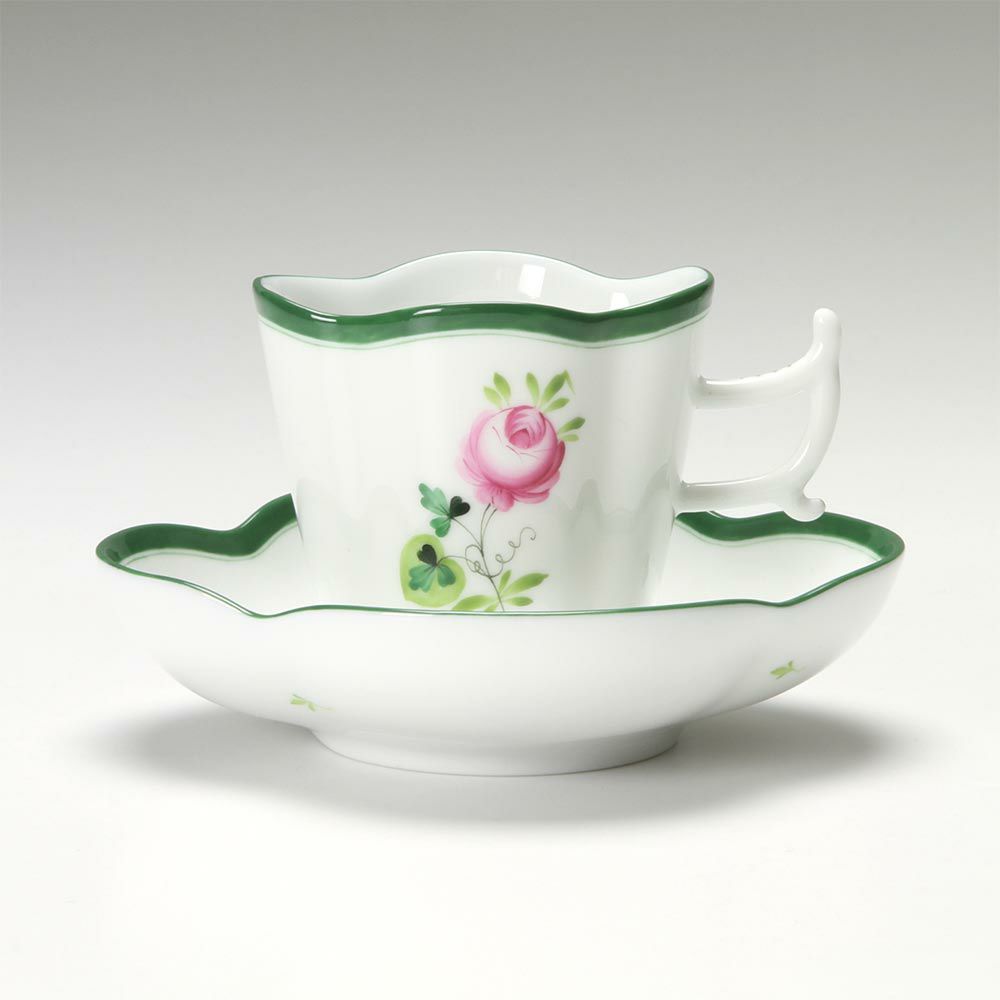 ヘレンド ウィーンのバラ 04198-0-00／4198 コーヒーカップ＆ソーサー（楕円） 100ml