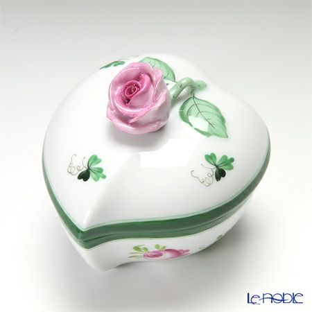 ヘレンド ウィーンのバラ 06005-0-09／6004 ハートボックス（ローズ）