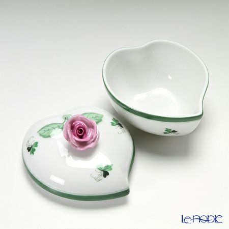 ヘレンド ウィーンのバラ 06005-0-09／6004 ハートボックス（ローズ）