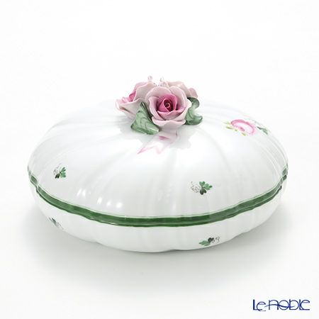 ヘレンド ウィーンのバラ 06026-0-09 ラウンドボックス（ローズ） 17cm