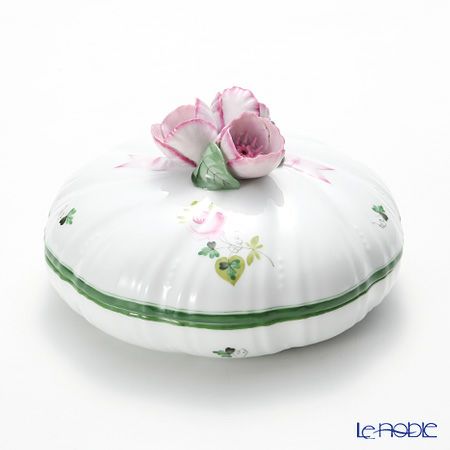 ヘレンド ウィーンのバラ 06026-0-29／6170 ラウンドボックス（フラワー） 17cm