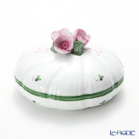 ヘレンド ウィーンのバラ 06026-0-29／6170 ラウンドボックス（フラワー） 17cm