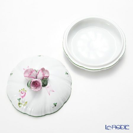 ヘレンド ウィーンのバラ 06026-0-29／6170 ラウンドボックス（フラワー） 17cm