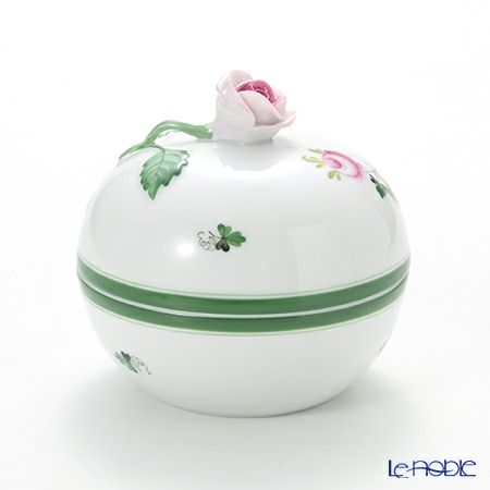 ヘレンド ウィーンのバラ 06032-0-09 ラウンドボックス（ローズ） 10cm