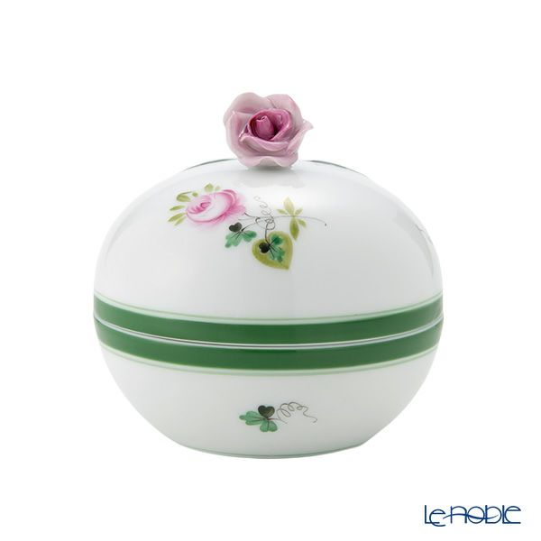 ヘレンド ウィーンのバラ 06033-0-09／6153 ラウンドボックス（ローズ）