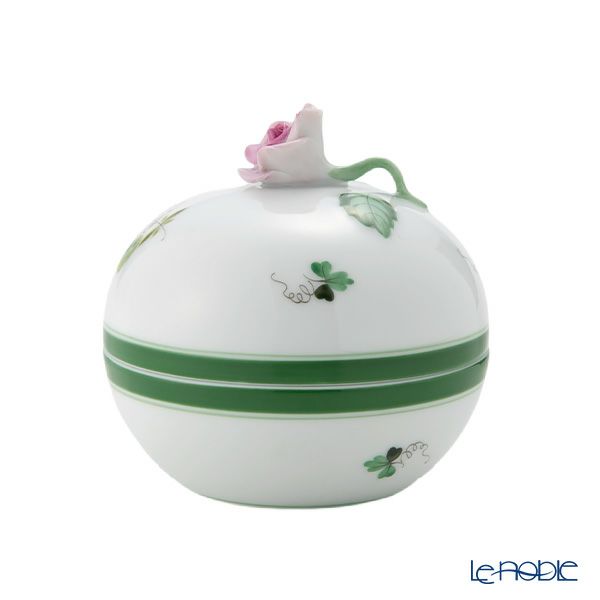 ヘレンド ウィーンのバラ 06033-0-09／6153 ラウンドボックス（ローズ）