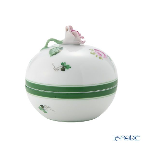 ヘレンド ウィーンのバラ 06033-0-09／6153 ラウンドボックス（ローズ）