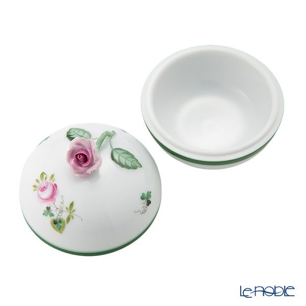 ヘレンド ウィーンのバラ 06033-0-09／6153 ラウンドボックス（ローズ）