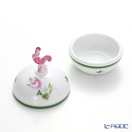 ヘレンド ウィーンのバラ 06033-0-16 ラウンドボックス（ニワトリ） 8cm