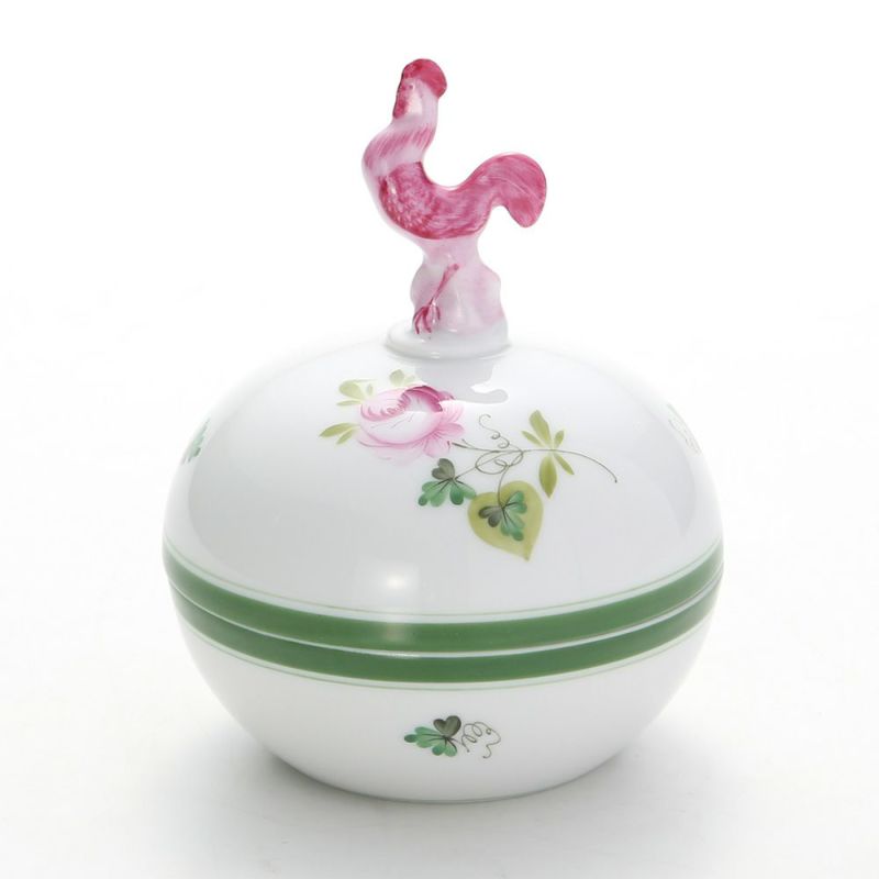 ヘレンド ウィーンのバラ 06033-0-16 ラウンドボックス（ニワトリ） 8cm