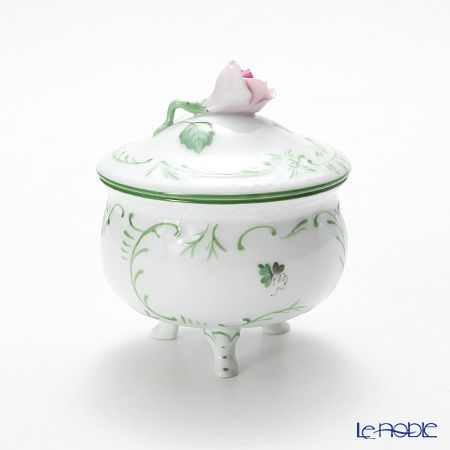 ヘレンド ウィーンのバラ 06040-0-09 脚付ラウンドボックス（ローズ） 8cm