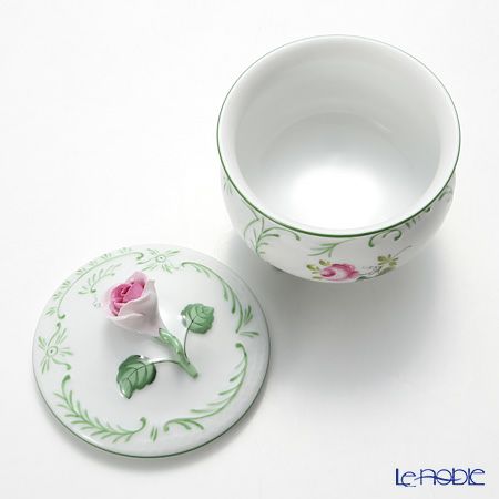 ヘレンド ウィーンのバラ 06040-0-09 脚付ラウンドボックス（ローズ） 8cm