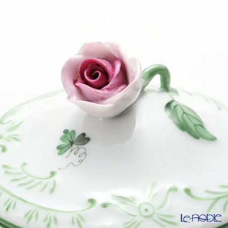 ヘレンド ウィーンのバラ 06040-0-09 脚付ラウンドボックス（ローズ） 8cm