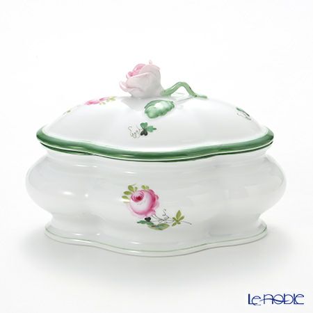 ヘレンド ウィーンのバラ 06058-0-09 ボンボン入れ オーバルボックス（ローズ） 14cm