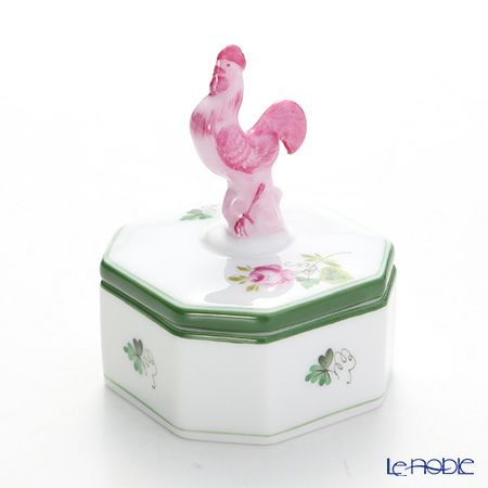 ヘレンド ウィーンのバラ 06105-0-16 オクタゴナルボックス（ニワトリ） 4.8cm