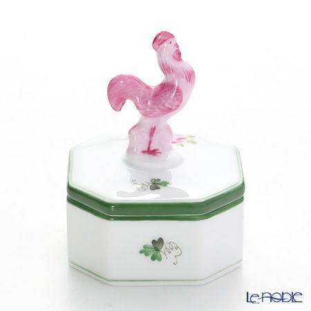 ヘレンド ウィーンのバラ 06105-0-16 オクタゴナルボックス（ニワトリ） 4.8cm