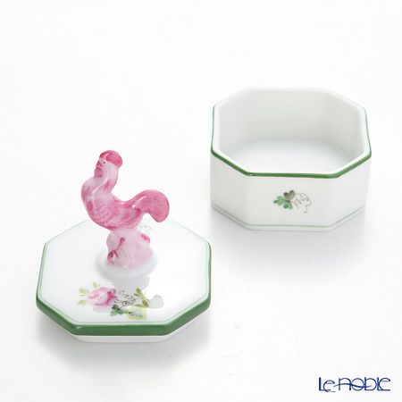 ヘレンド ウィーンのバラ 06105-0-16 オクタゴナルボックス（ニワトリ） 4.8cm