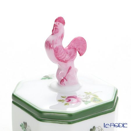 ヘレンド ウィーンのバラ 06105-0-16 オクタゴナルボックス（ニワトリ） 4.8cm