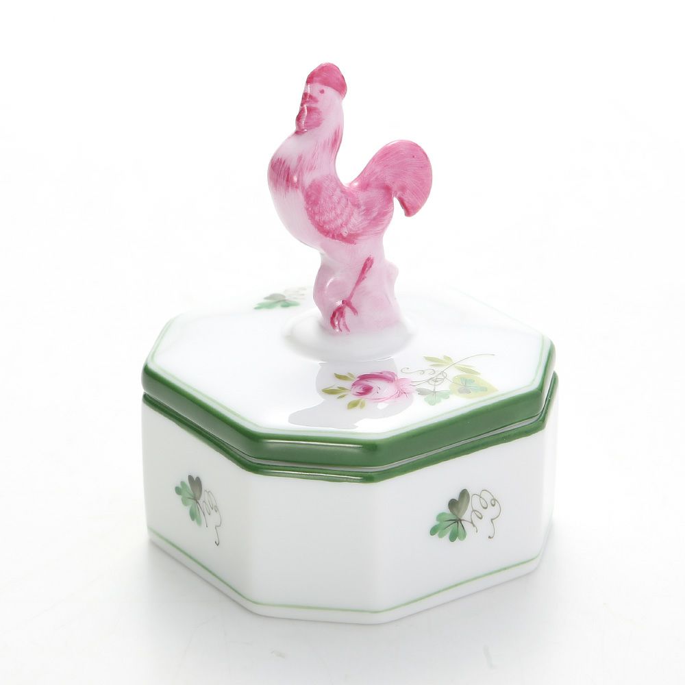 ヘレンド ウィーンのバラ 06105-0-16 オクタゴナルボックス（ニワトリ） 4.8cm