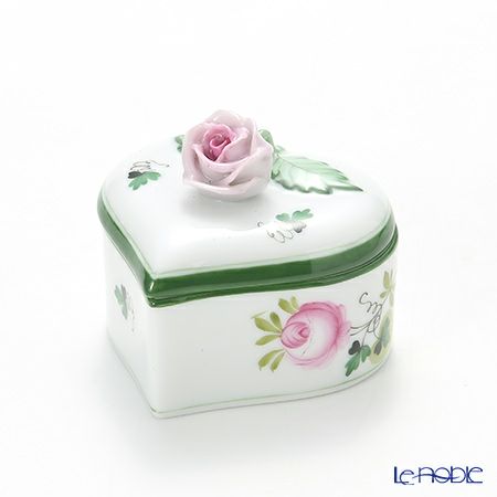 ヘレンド ウィーンのバラ 06111-0-09 ハートボックス（ローズ） 6cm