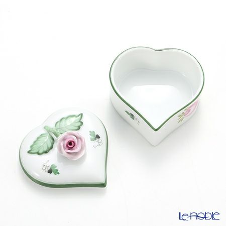 ヘレンド ウィーンのバラ 06111-0-09 ハートボックス（ローズ） 6cm